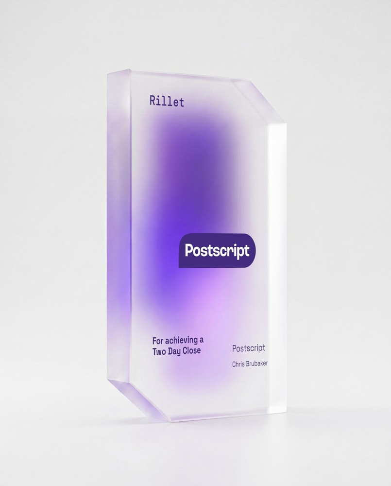 Rillet Postscript 2026 trofee gerecycled acryl Sustain Awards