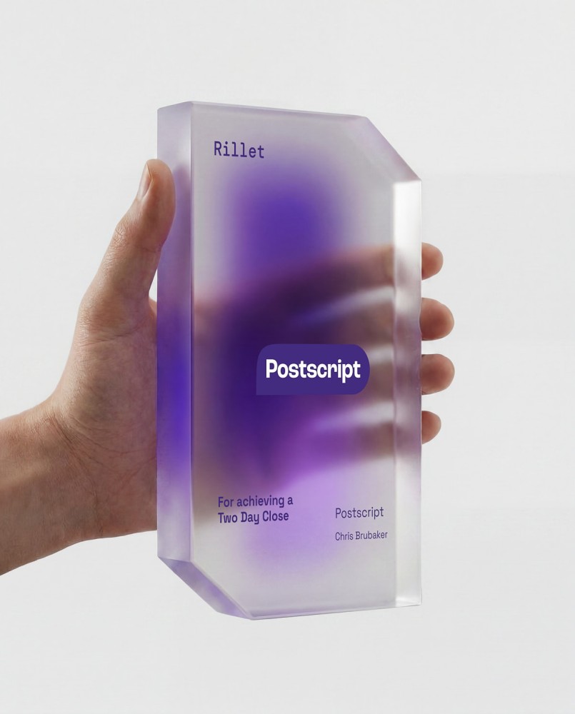 Rillet Postscript 2026 trofee gerecycled acryl Sustain Awards 2