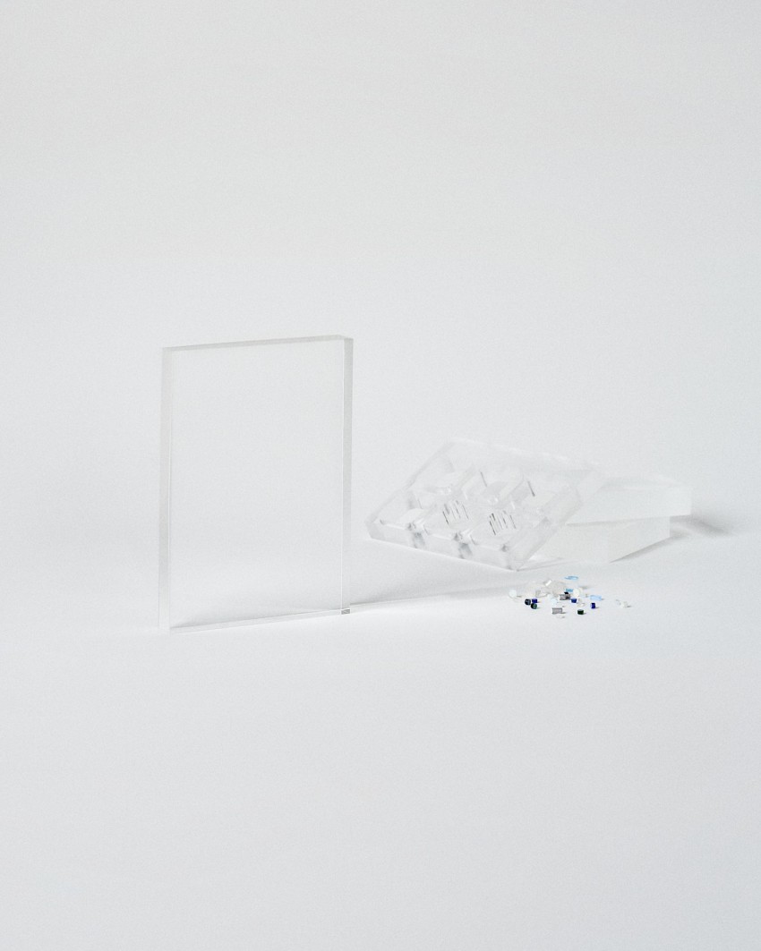 Acryl plaquette in rechthoekig VITRA CUSTOM A5-formaat om te personaliseren