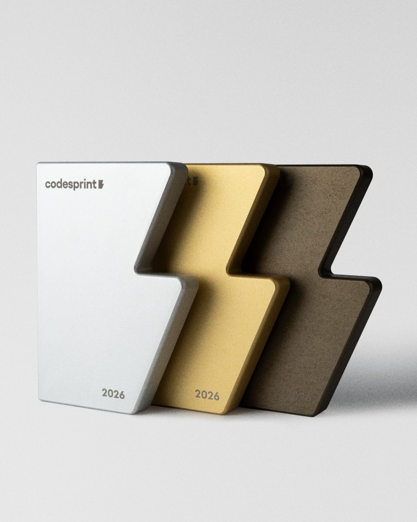 Codesprint Hackathon 2026-trofeeën in zilver, goud en brons Sustain Awards
